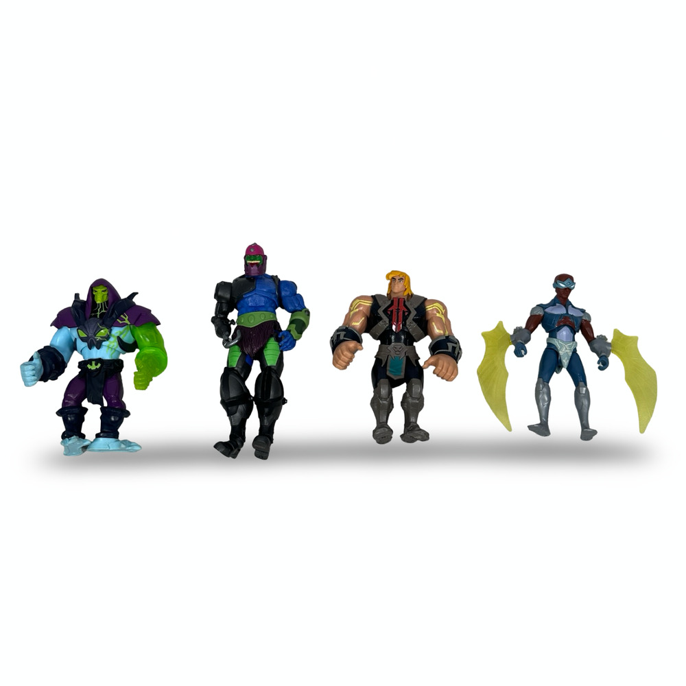 Masters of The Universe Figures‎ Trap Jaw He-Man Stratos Skeletor MOTU Lot of 4